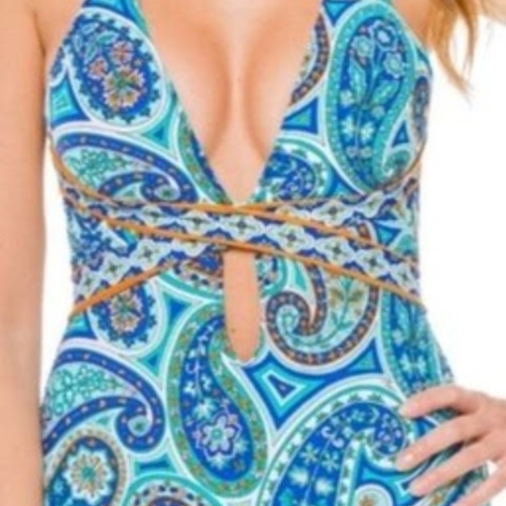 Blue Paisley Kids One Piece Swimsuit